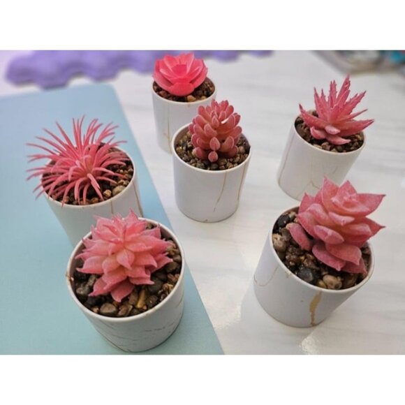 New 6 Pack Fake Plants Succulents Plants Artificial for Bathroom Home Office Dec - Picture 2 of 2